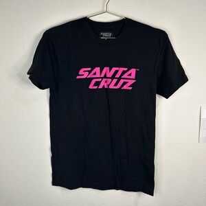 🔥 Santa Cruz Bicycles T-Shirt Men’s Small Pink Logo Graphic Tee Black MTB Ride